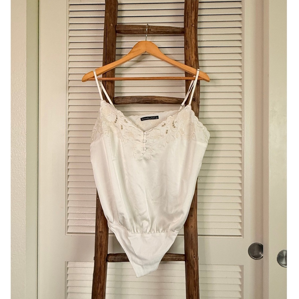 Abercrombie & Fitch‎ Camisole Women Large White Embroidered Eyelet Top